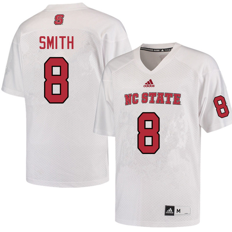 Men #8 Teshaun Smith NC State Wolfpack College Football Jerseys Sale-White